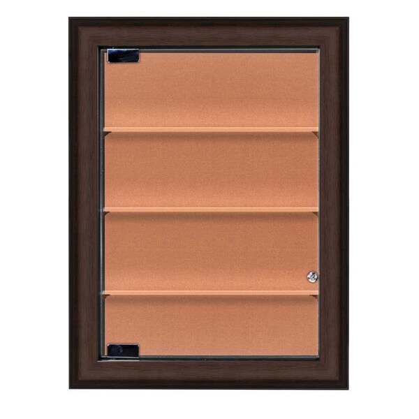 Indoor Enclosed Combo Board, 48"x36", Black Frame/White Porc & Amethyst